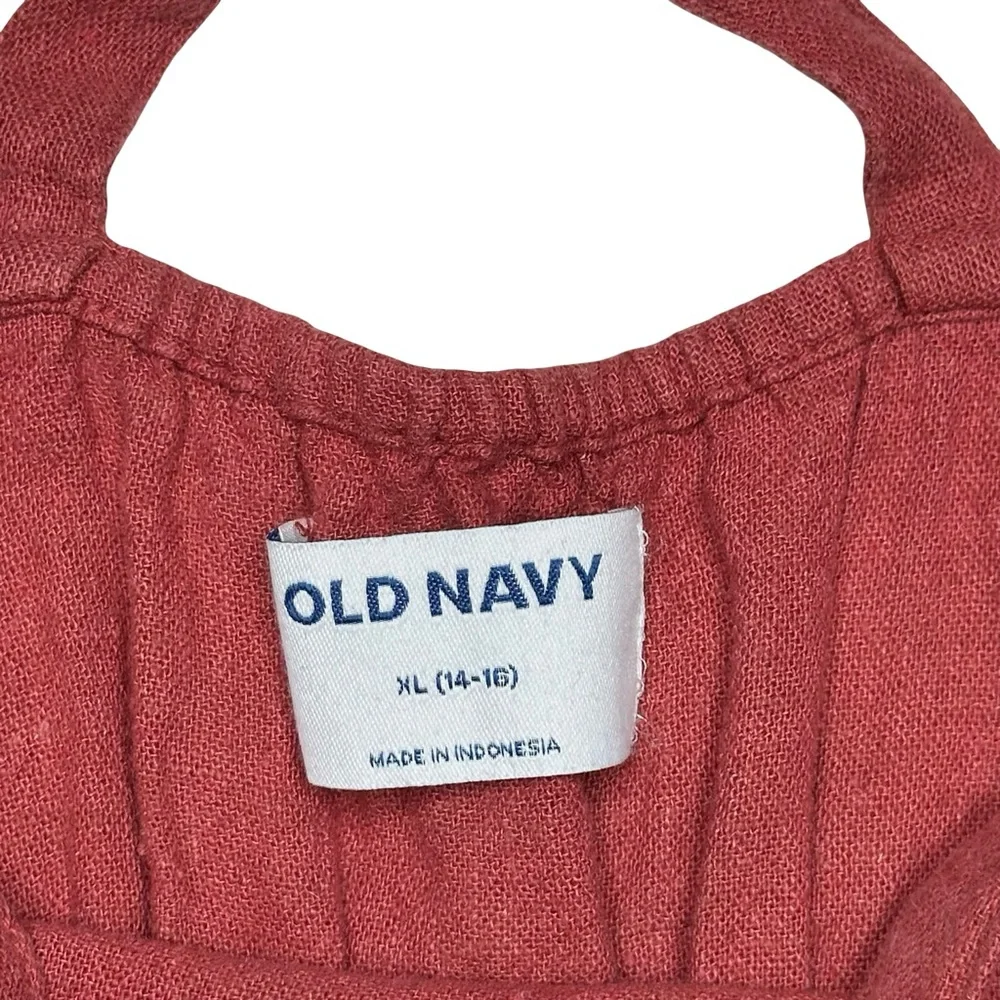 Old‎ Navy Sleeveless Square-Neck Linen-Blend Midi Dress